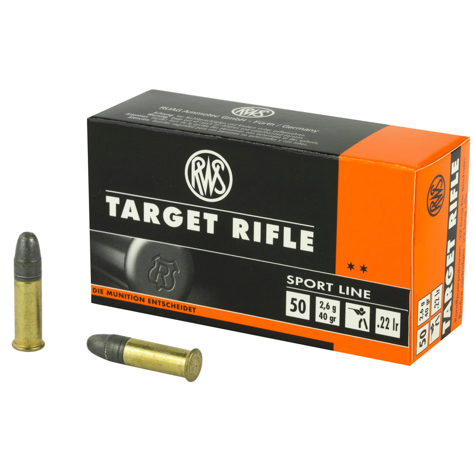 RWS Target Rifle Sport Line .22 Long Rifle 40 grain Lead Round Nose ammunition