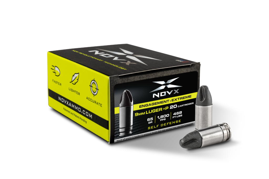 NovX Engagement Extreme +P 9mm Luger / Parabellum 65 grain ARX ammunition