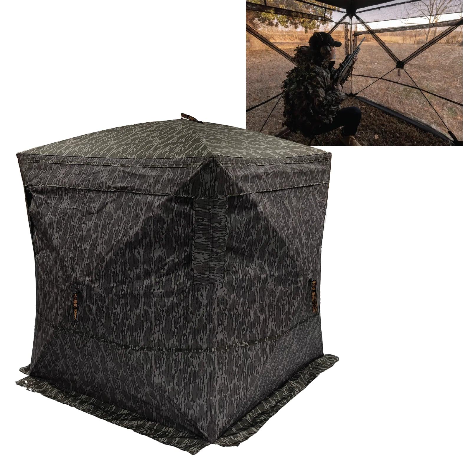 Rhino Blinds R-180 3-Person See Through Ground Blind Mossy Oak Bottomland Camo