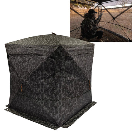Rhino Blinds R-180 3-Person See Through Ground Blind Mossy Oak Bottomland Camo