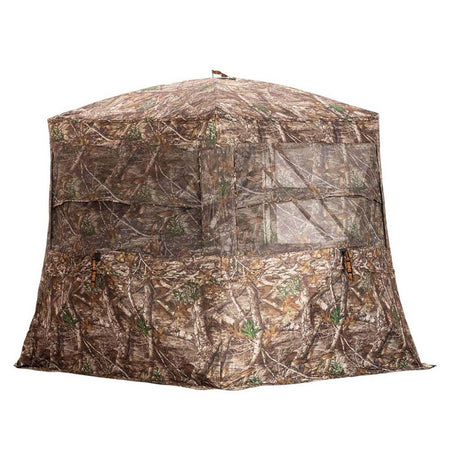 Rhino Blinds Low Hub Pro FD Ground Blind with Full Door Realtree Edge