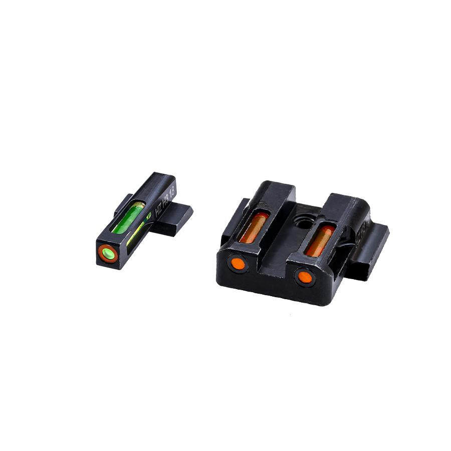 HIVIZ LiteWave H3 Tritium Night Sight Set S&W M&P All Calibers Green/Orange Front Orange Rear