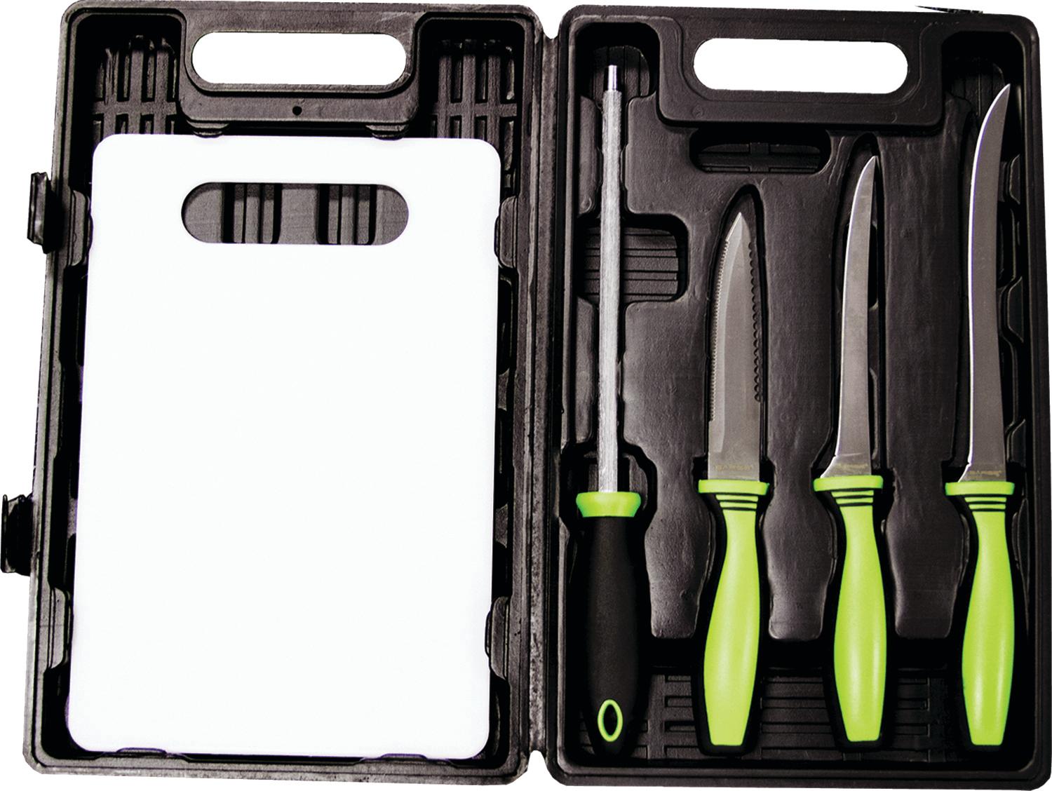 Sarges Knives Angler's Edge 5pc Fillet Knife and Cutting Board Kit