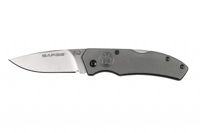 Sarge Electro Gray Anodized Aluminum Handle Lock Back Folder Knife