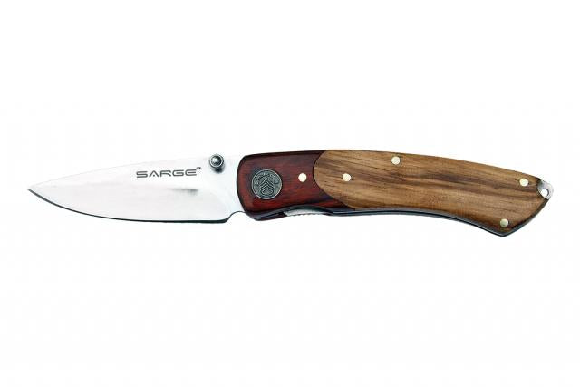 Sarge Ranger Two-Tone Wooden Liner Locking Folding Knife Mirror Polish 2.75"