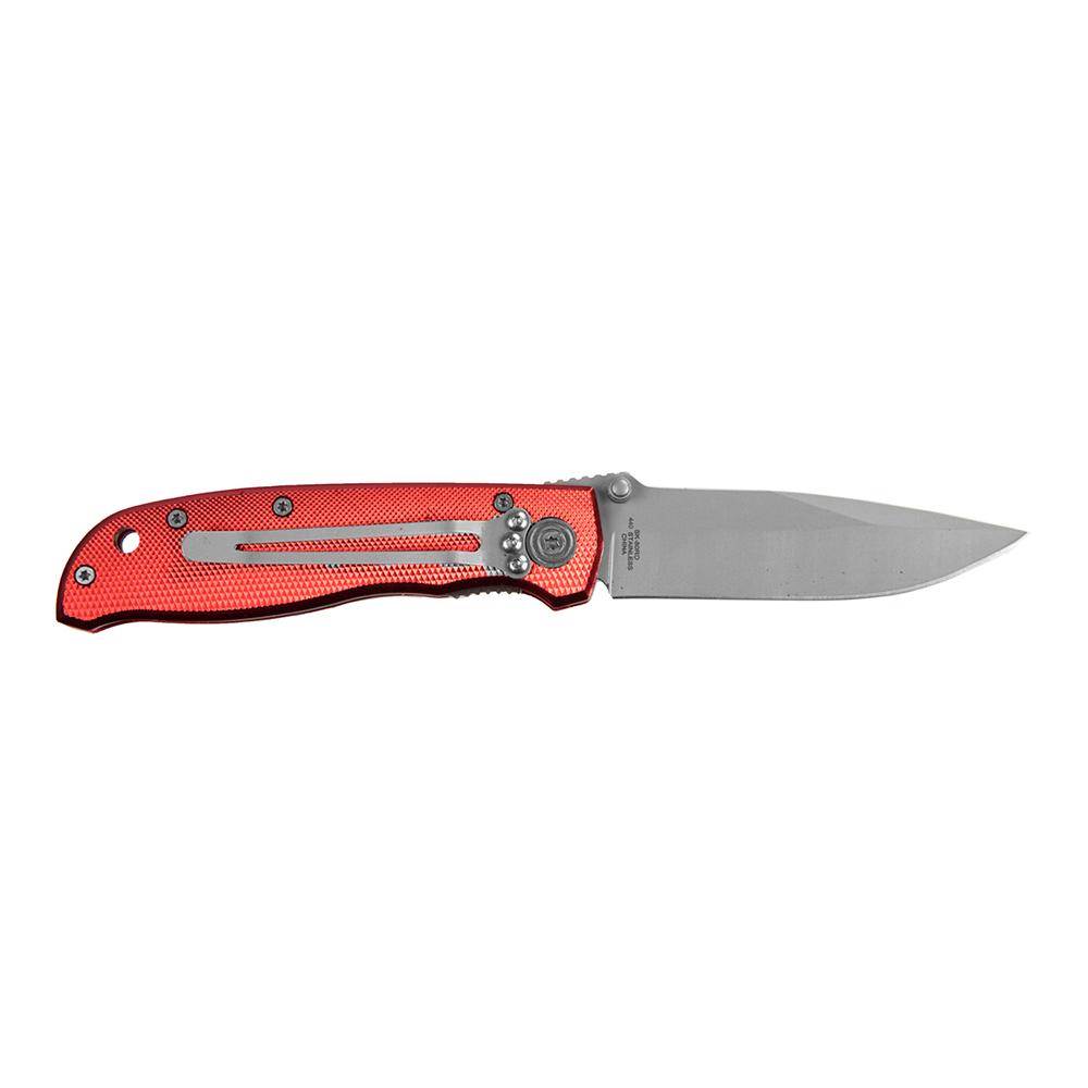 Sarge Knives Red Diamond Folding Knife Drop Point Blade Red Handle 7.5" Open