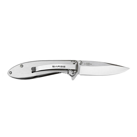 Sarge Hawk Swift-Assist Folding Knife 440 Stainless Steel Clip Point Chrome