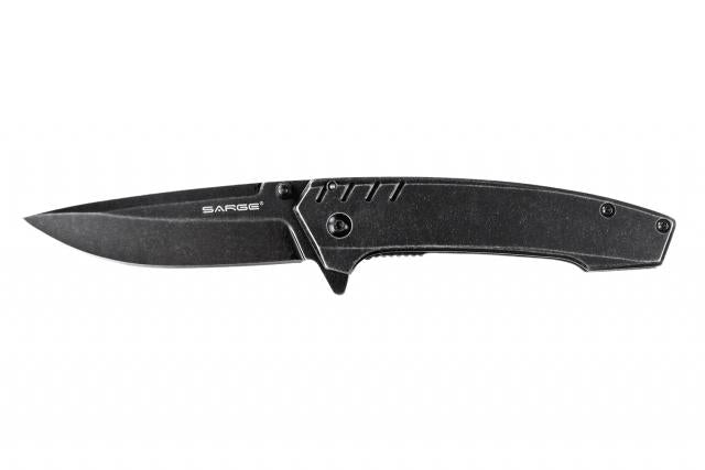 Sarge Knives Stone Folder - 3.25" Stonewash 440C Blade with Frame Lock