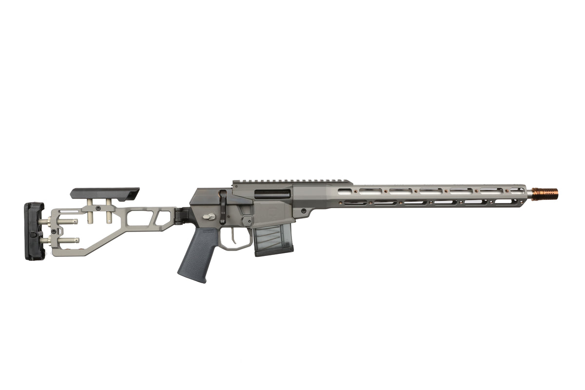 Q LLC MINIFIX55616INGRAY Mini Fix 5.56x45mm NATO 16" Tapered Barrel, Gray, Fully Adjustable Folding Stock, Magpul K Grip, 15" Q-Sert Handgaurd, AR/M4 Style Mag, Cherry Bomb Brake, Ambi Controls