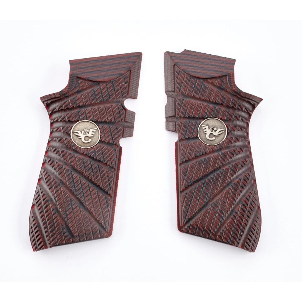 Wilson Combat EDC X9 G-10 Aggressive Starburst Grip Panels in Black Cherry