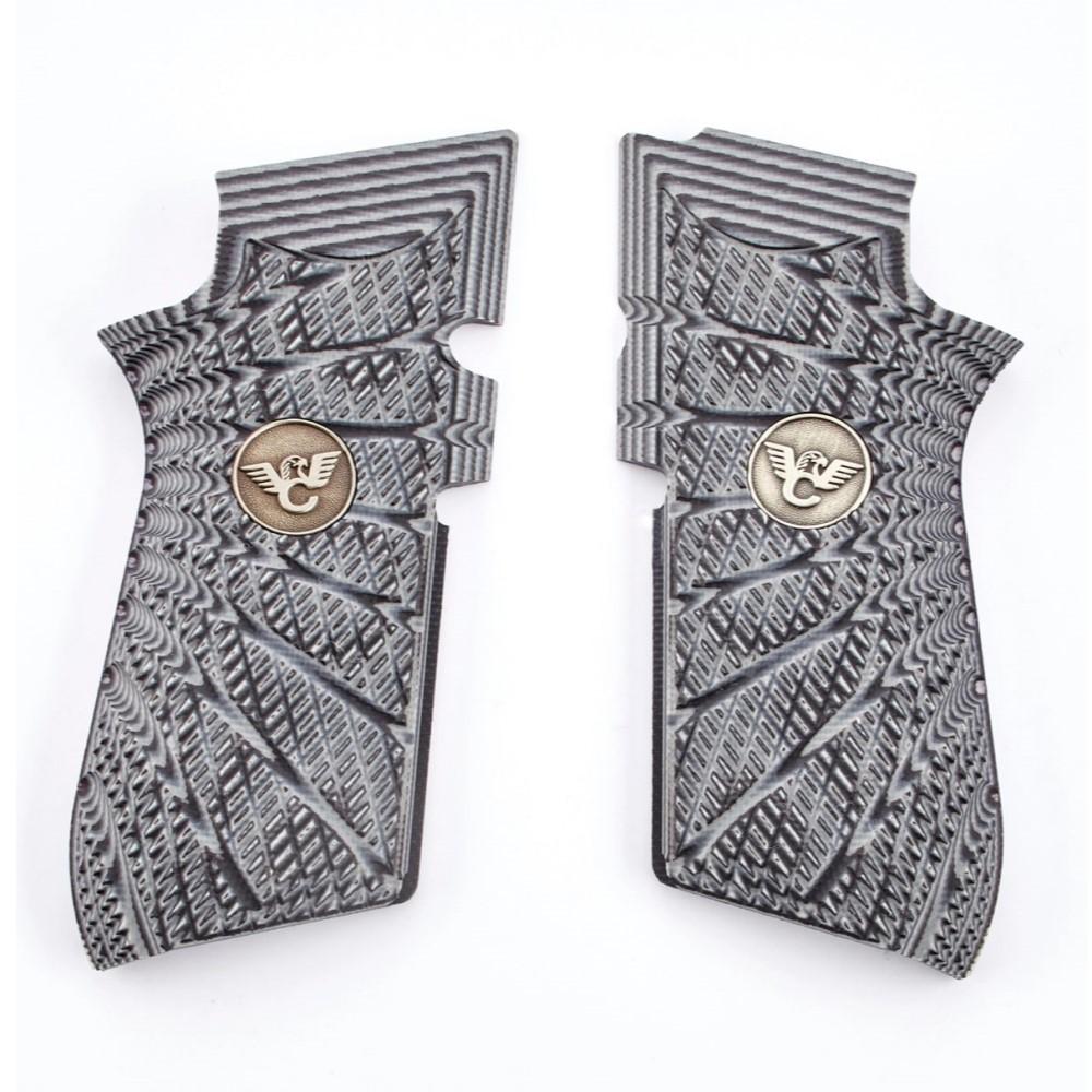 Wilson Combat EDC X9 Aggressive G-10 Grip Set Grey/Black by VZ Grips