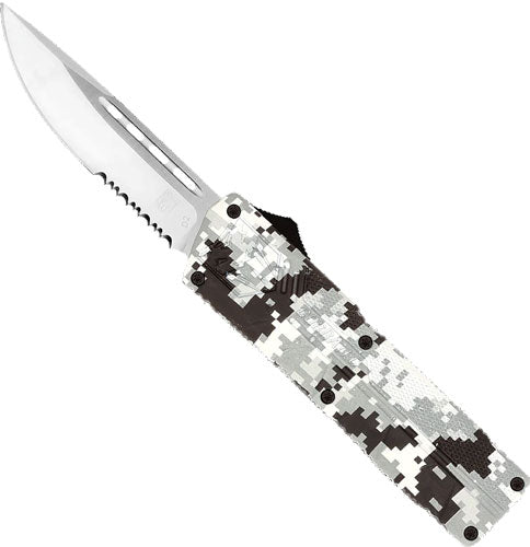 CobraTec OTF Lightweight Winter Digital Camo 3.25" DP Serrated Knife