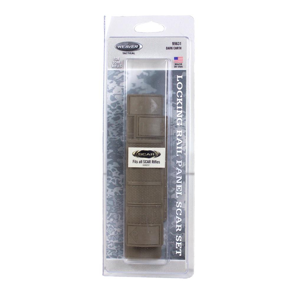 Weaver S.C.A.R. Rail-Lok Panel Set Two 4-Inch Medium & One 6.375-Inch Long Dark Earth