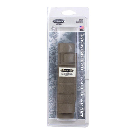 Weaver S.C.A.R. Rail-Lok Panel Set Two 4-Inch Medium & One 6.375-Inch Long Dark Earth