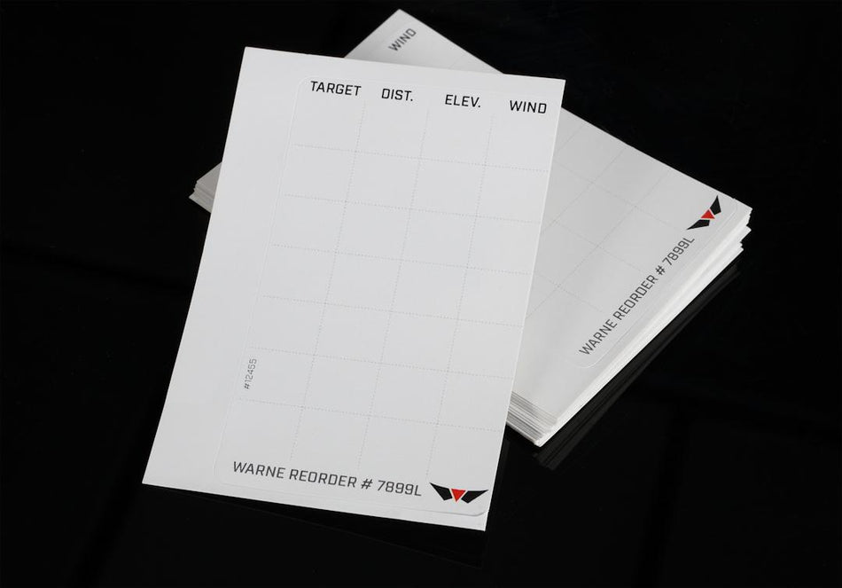 Warne Data Card Refill Labels for Skyline Precision Mount 50 Count