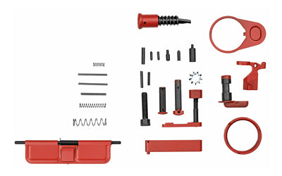 WMD Guns AR-15 Red Finish Accent Kit Includes Ejection Port Door Forward Assist Receiver End Plate Bolt Catch Mag Button Pivot Takedown Pin Trigger Guard