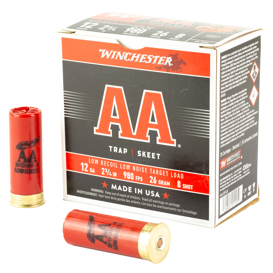 Winchester AA12FL8 AA Low Recoil 12 Gauge 2-3/4  #8 980 fps