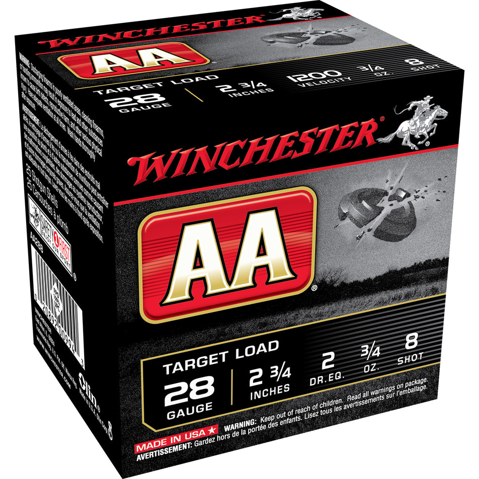 Winchester AA288 AA Target 28 Gauge 2-3/4 3/4oz #8 1200 fps
