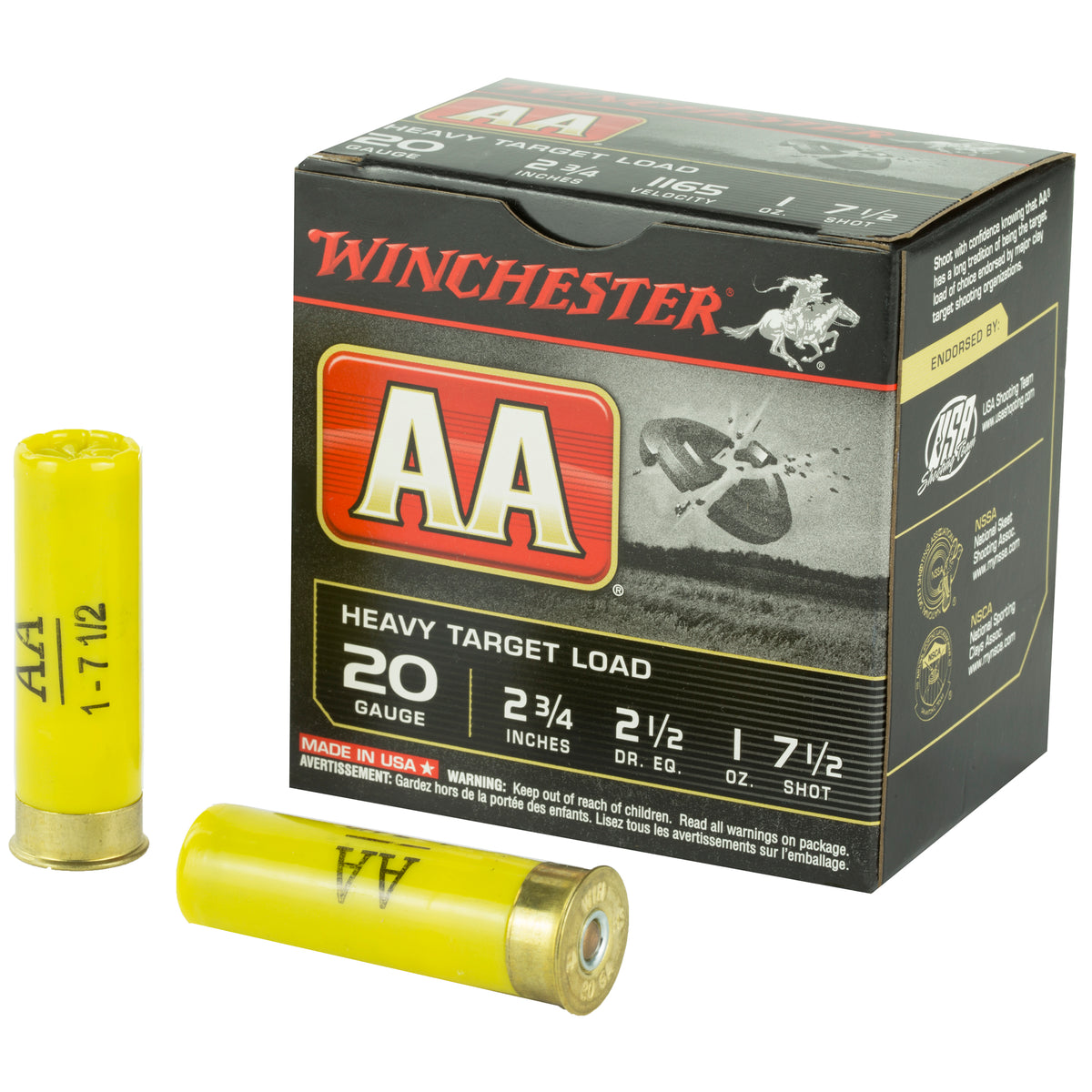 Winchester AA Heavy Target Load 20 Gauge 2.75 in. 1 oz. 7.5 Shot 25 rd.