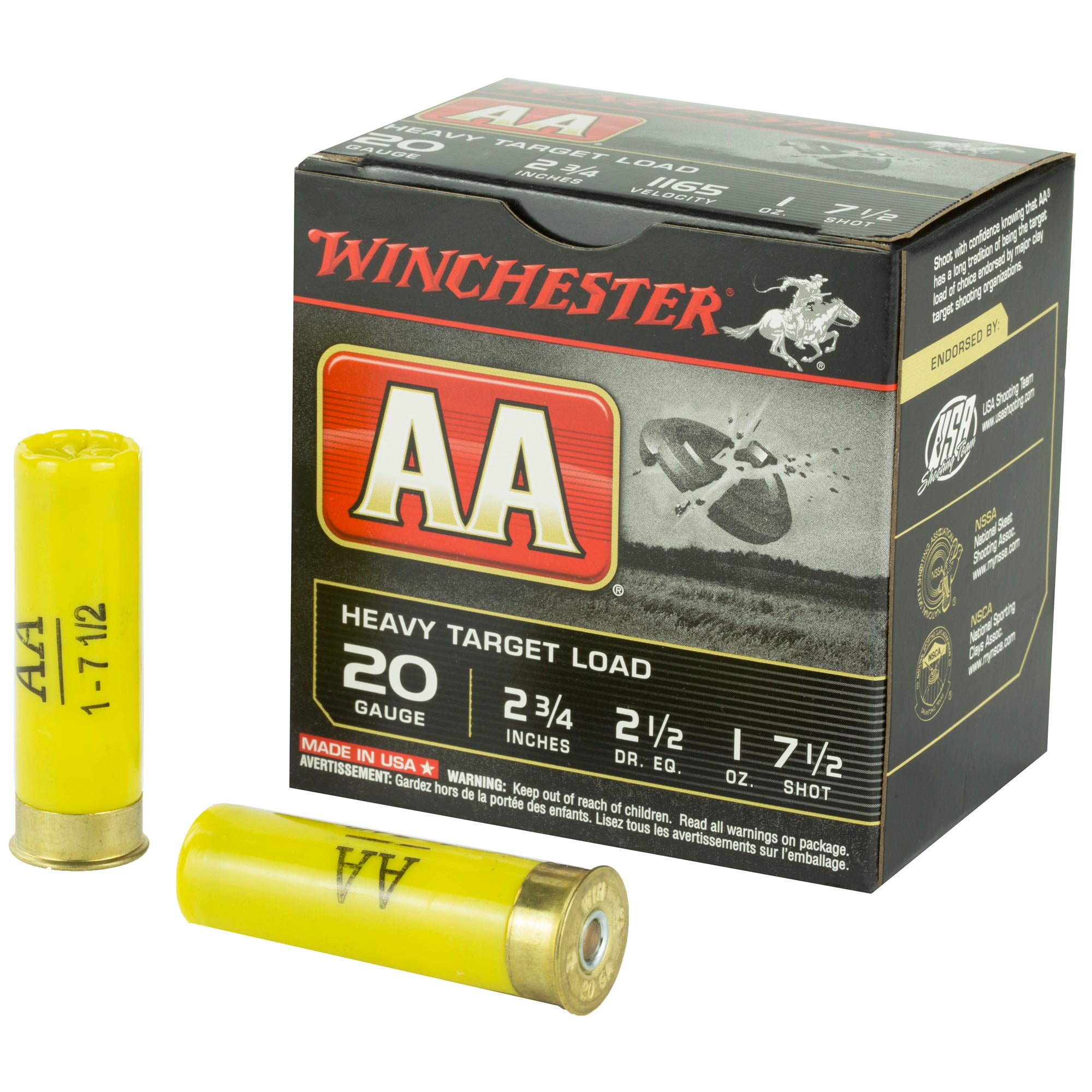 Winchester AA Heavy Target Load 20 Gauge 2.75 in. 1 oz. 7.5 Shot 25 rd.