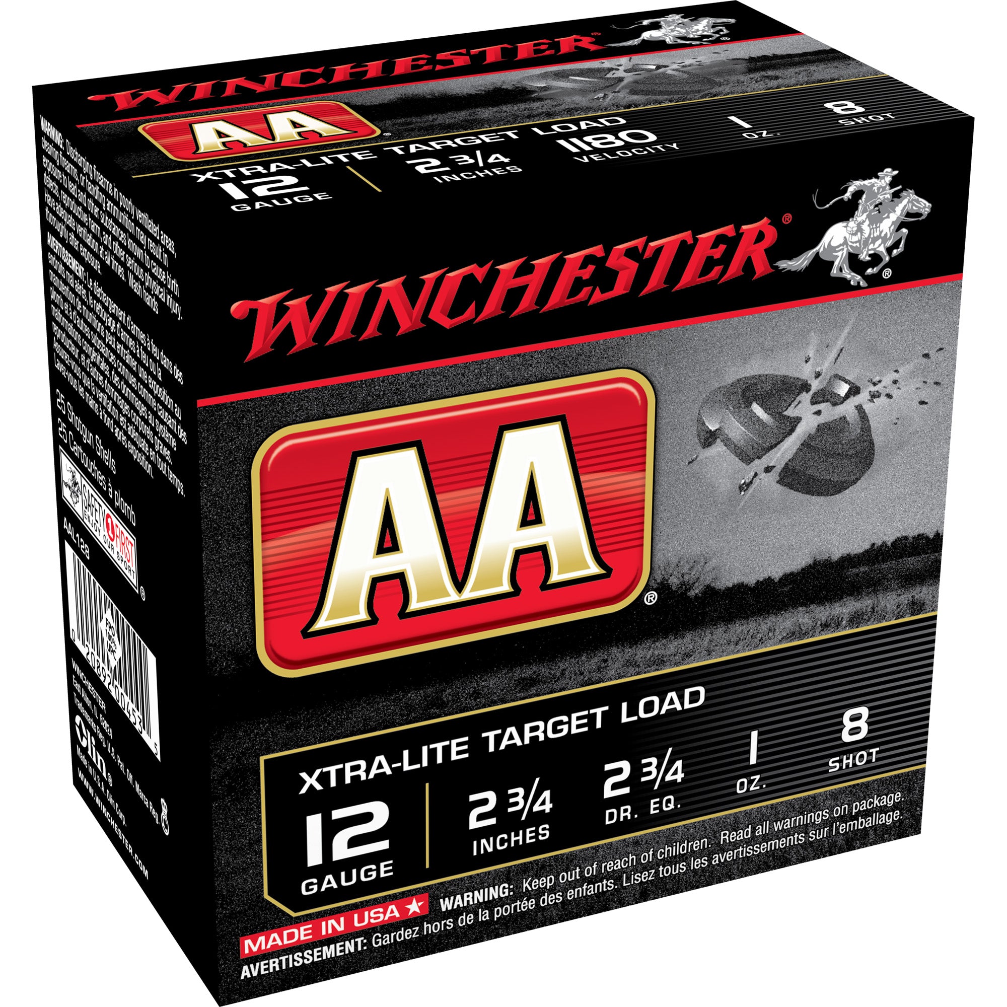Winchester AAL128 AA Xtra-Lite 12 Gauge 2-3/4 1oz #8 1180 fps