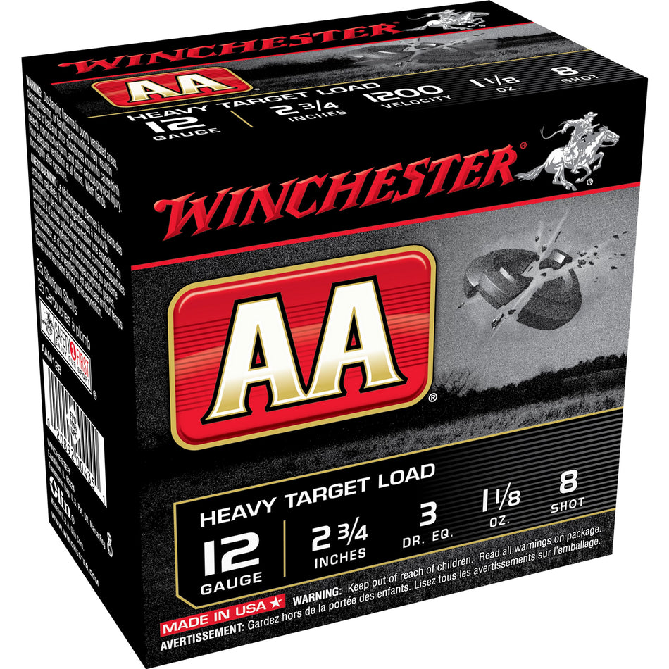 Winchester AAM128 AA Heavy 12 Gauge 2-3/4 1-1/8oz #8 1200 fps