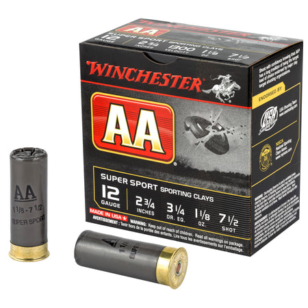 Winchester AASC127 AA Super Sport Sporting Clay 12 Gauge 2-3/4 1-1/8oz #7.5 1300 fps