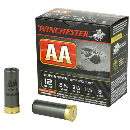 Winchester AASC128 AA Super Sport Sporting Clay 12 Gauge 2-3/4 1-1/8oz #8 1300 fps