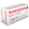Winchester Metric Calibers 7.62x25mm Tokarev 85 grain Full Metal Jacket ammunition