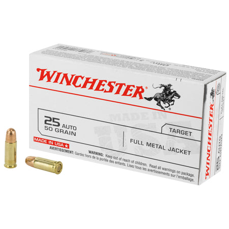 Winchester USA Full Metal Jacket 50 Grain .25 ACP 760 fps