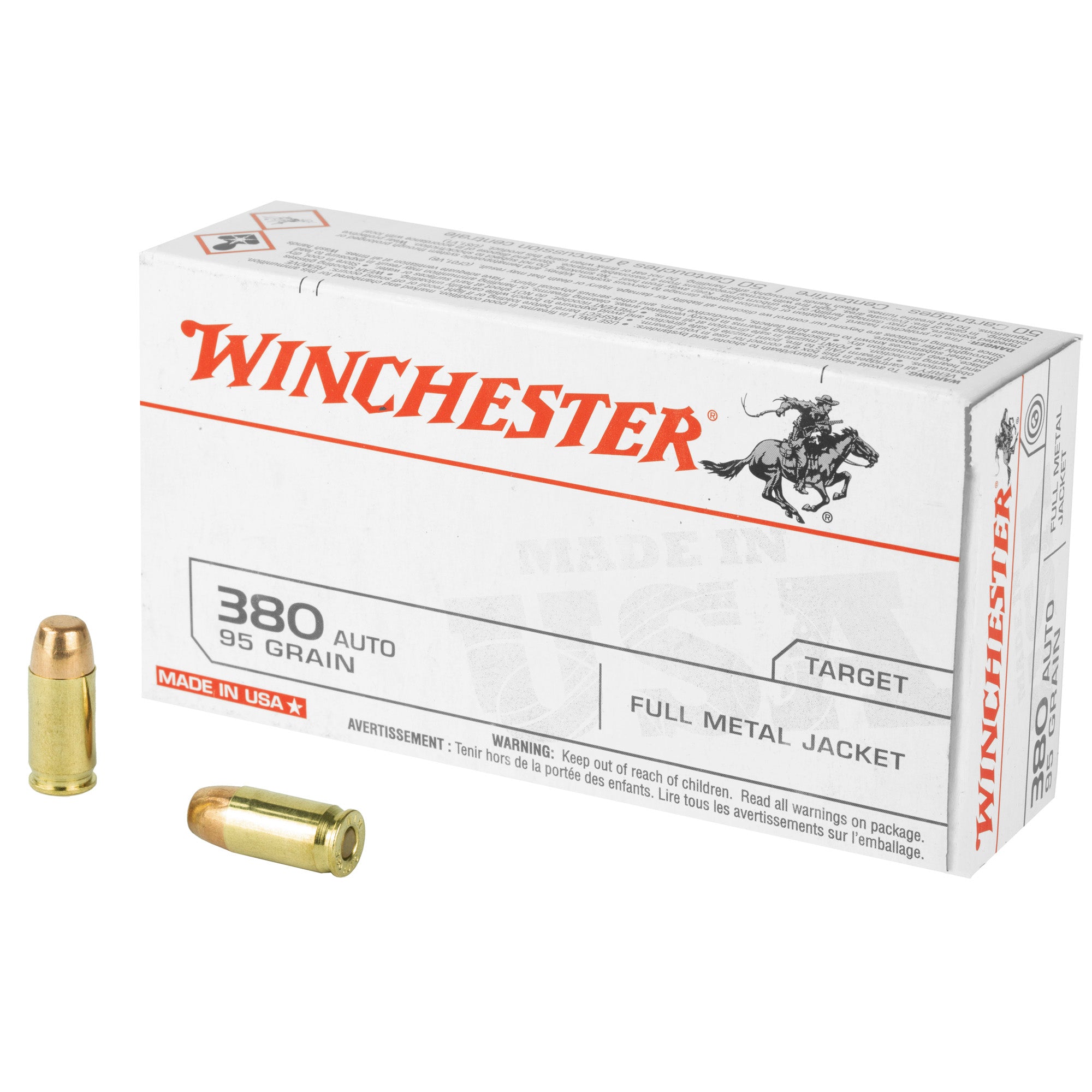 Winchester Ammo Q4206 USA 380 ACP 95 gr Full Metal Jacket (FMJ)