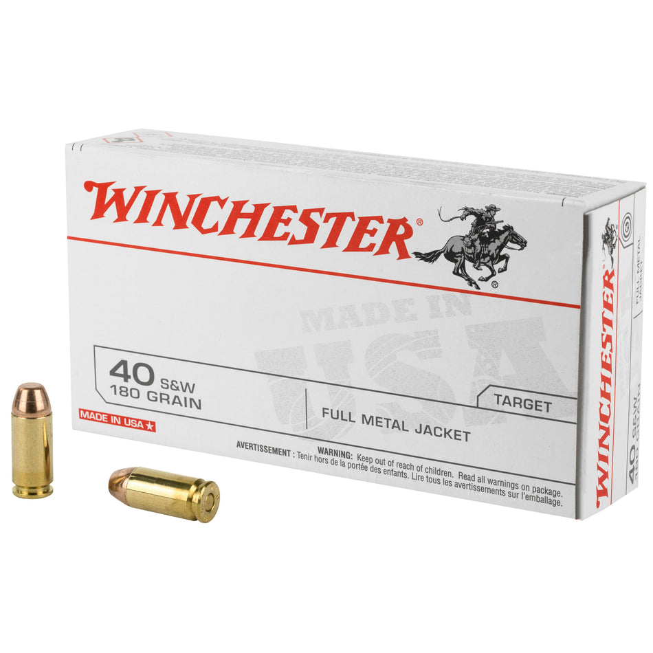 Winchester USA Full Metal Jacket 180 Grain .40 S&W 1020 fps