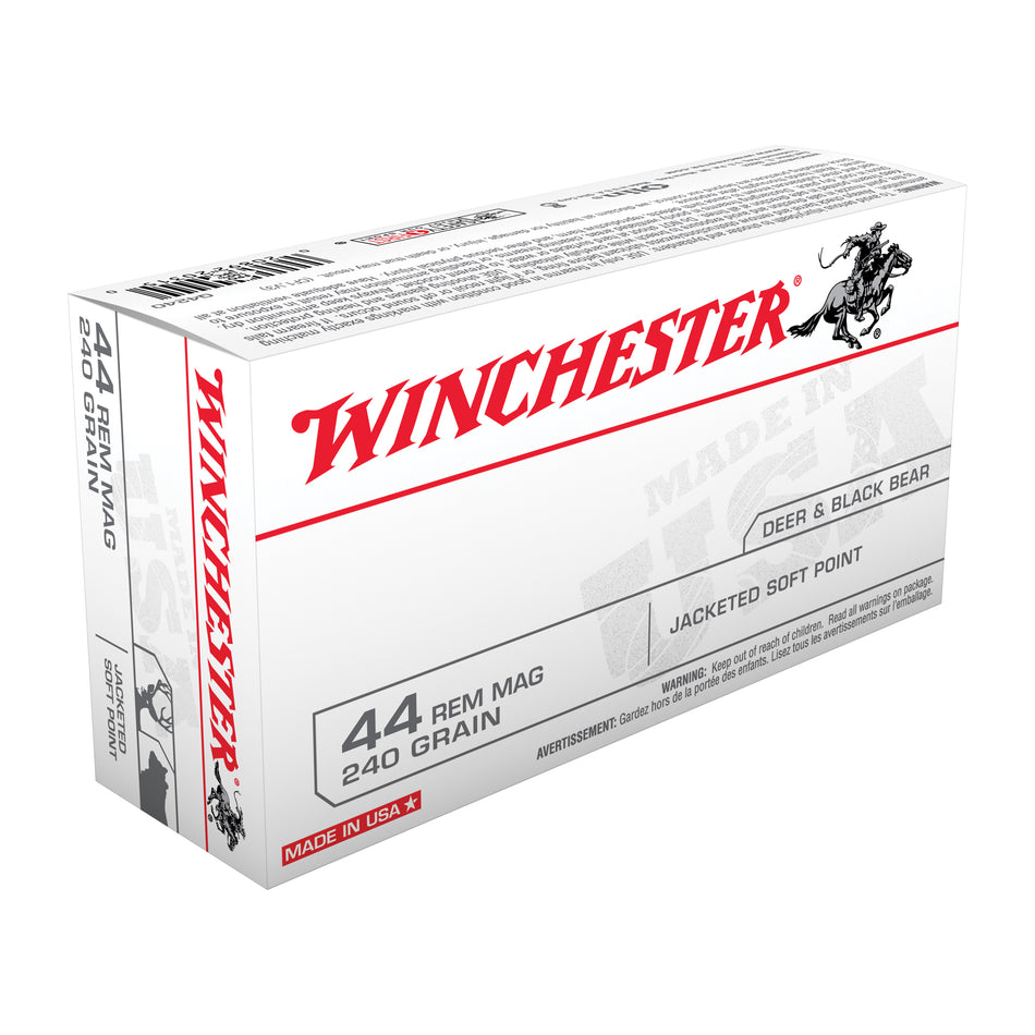 Winchester Ammo Q4240 USA 44 Rem Mag 240 gr Jacketed Soft Point (JSP)