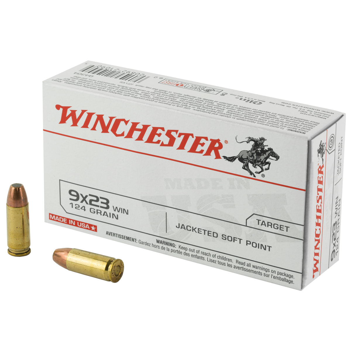 Winchester USA 9x23mm Winchester 124 grain Jacketed Soft Point ammunition