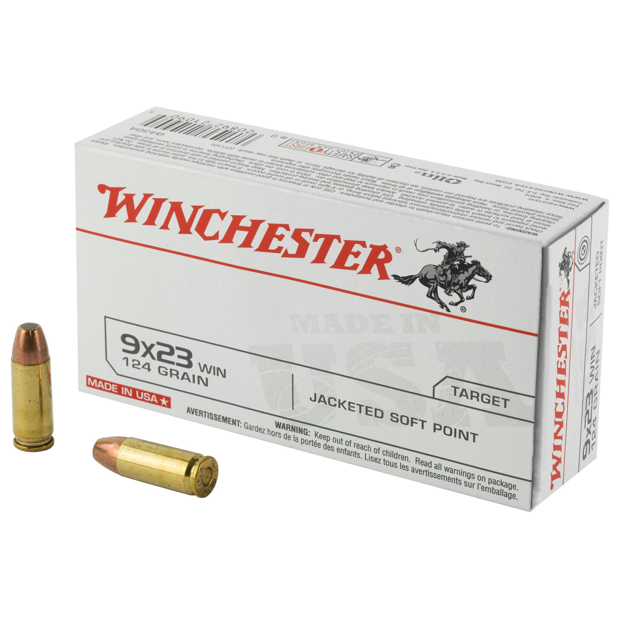 Winchester USA 9x23mm Winchester 124 grain Jacketed Soft Point ammunition