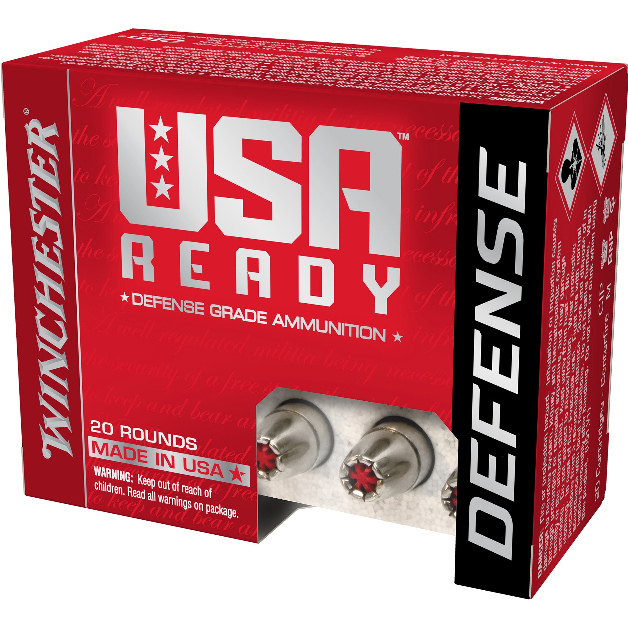 Winchester Ammo USA READY AMO 10MM 180GR Full Metal Jacket (FMJ) FN