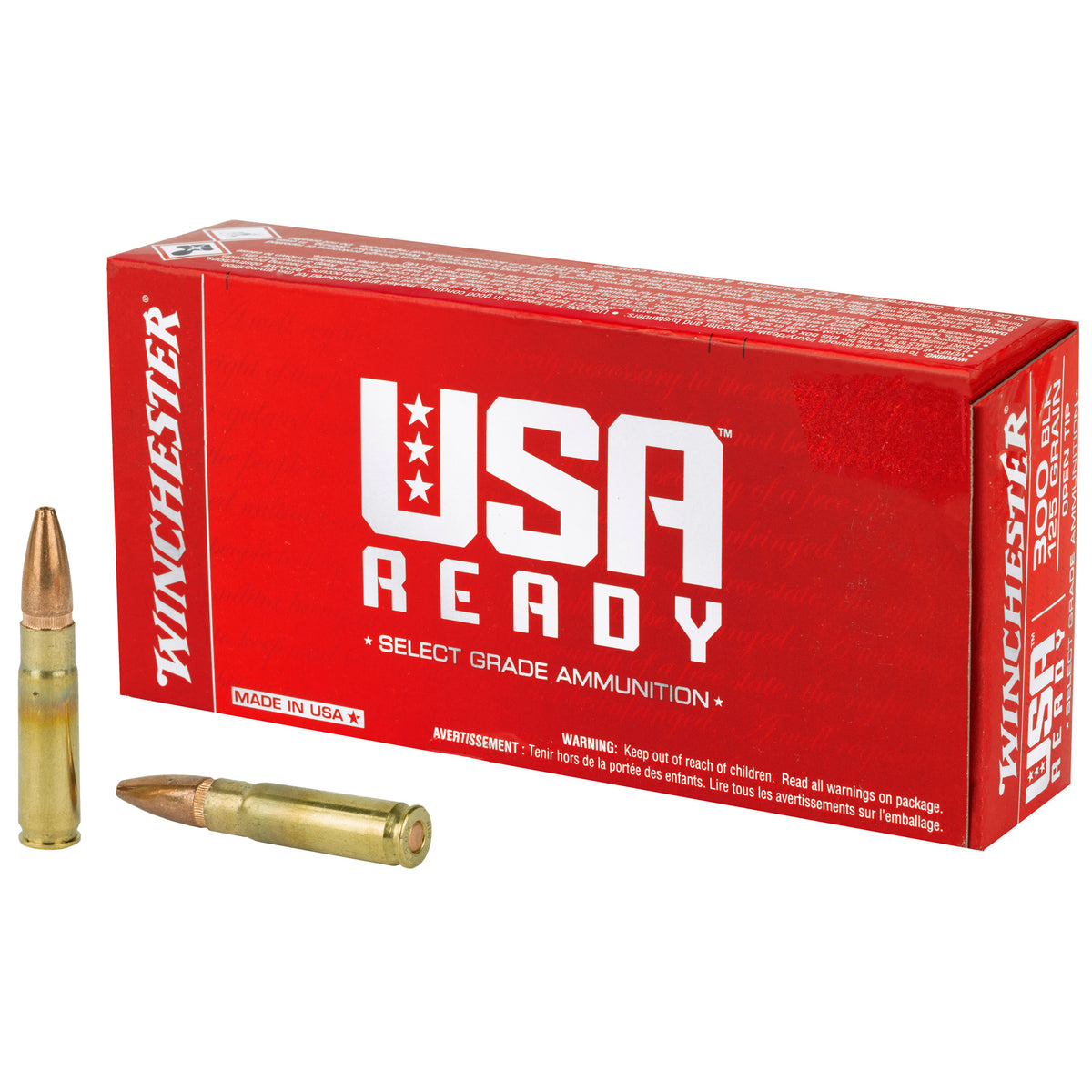 Winchester USA Ready Rifle Ammo 300 BO 125 gr. Open Tip 20 rd.