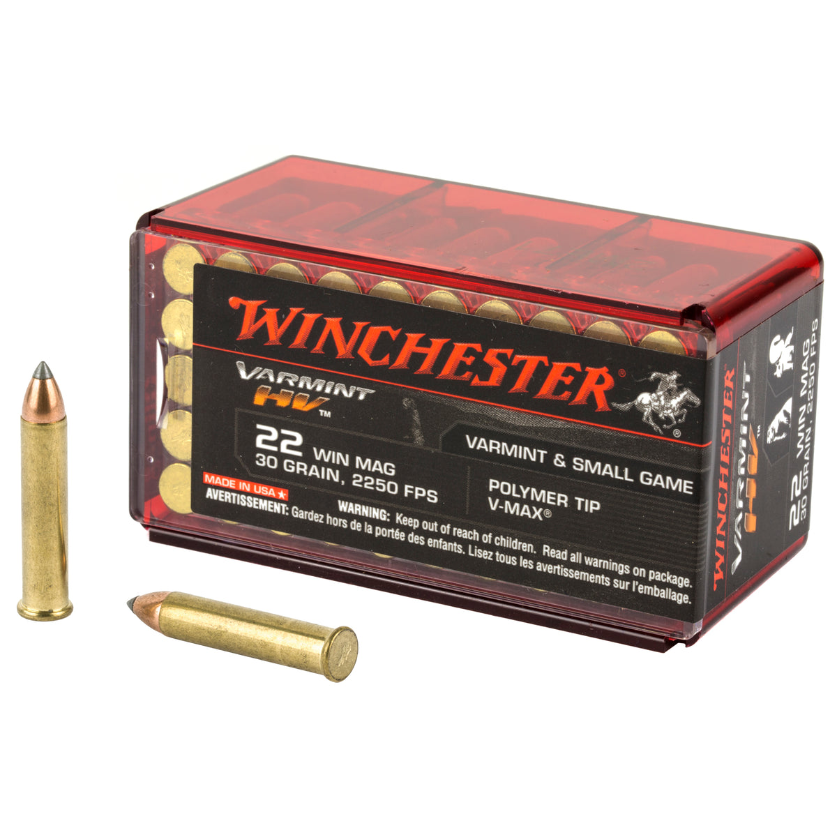 Winchester Varmint HV Rimfire Ammo 22 Mag 30 gr. V-Max