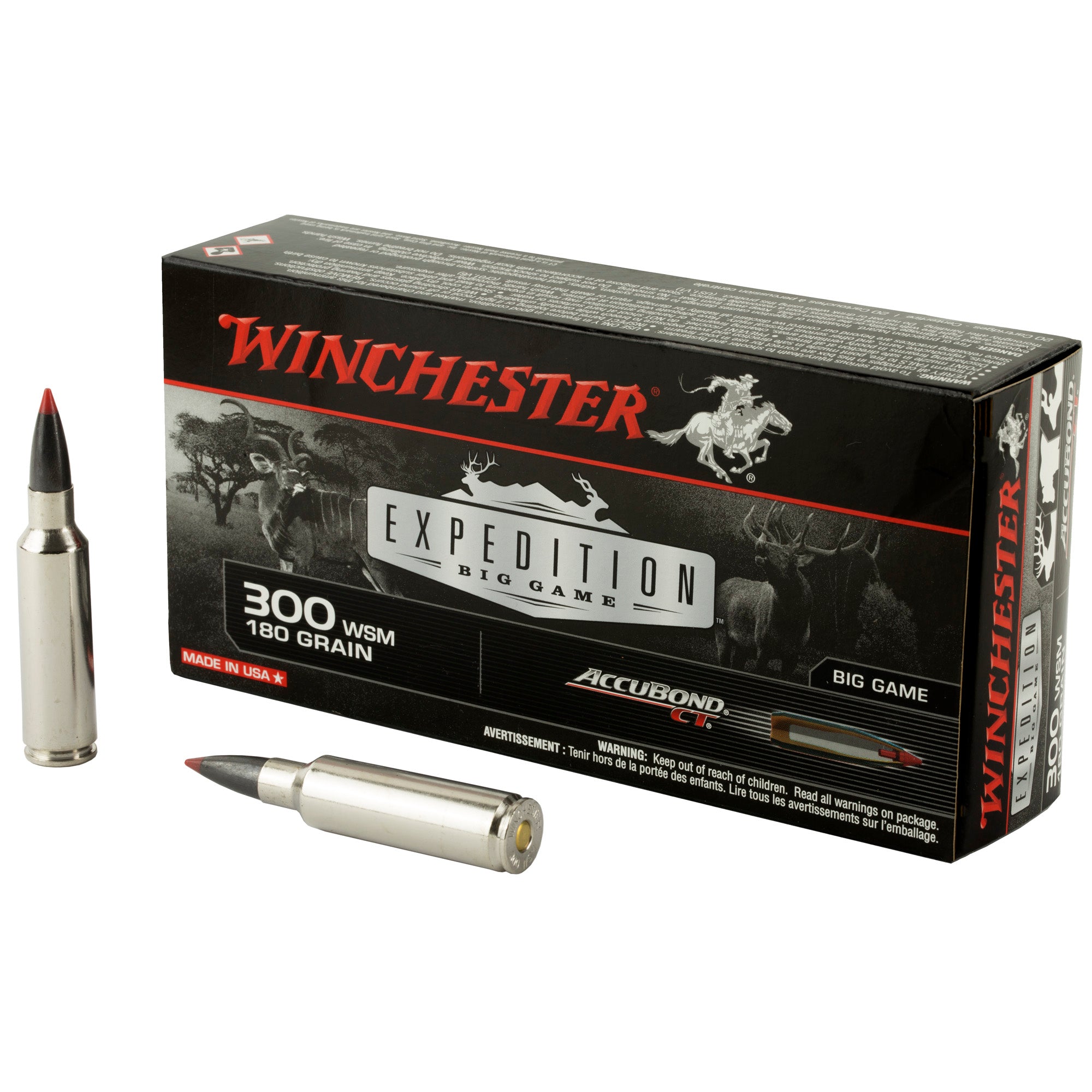 Winchester Expedition Big Game .300 WSM 180 grain AccuBond CT Polymer Tip ammunition