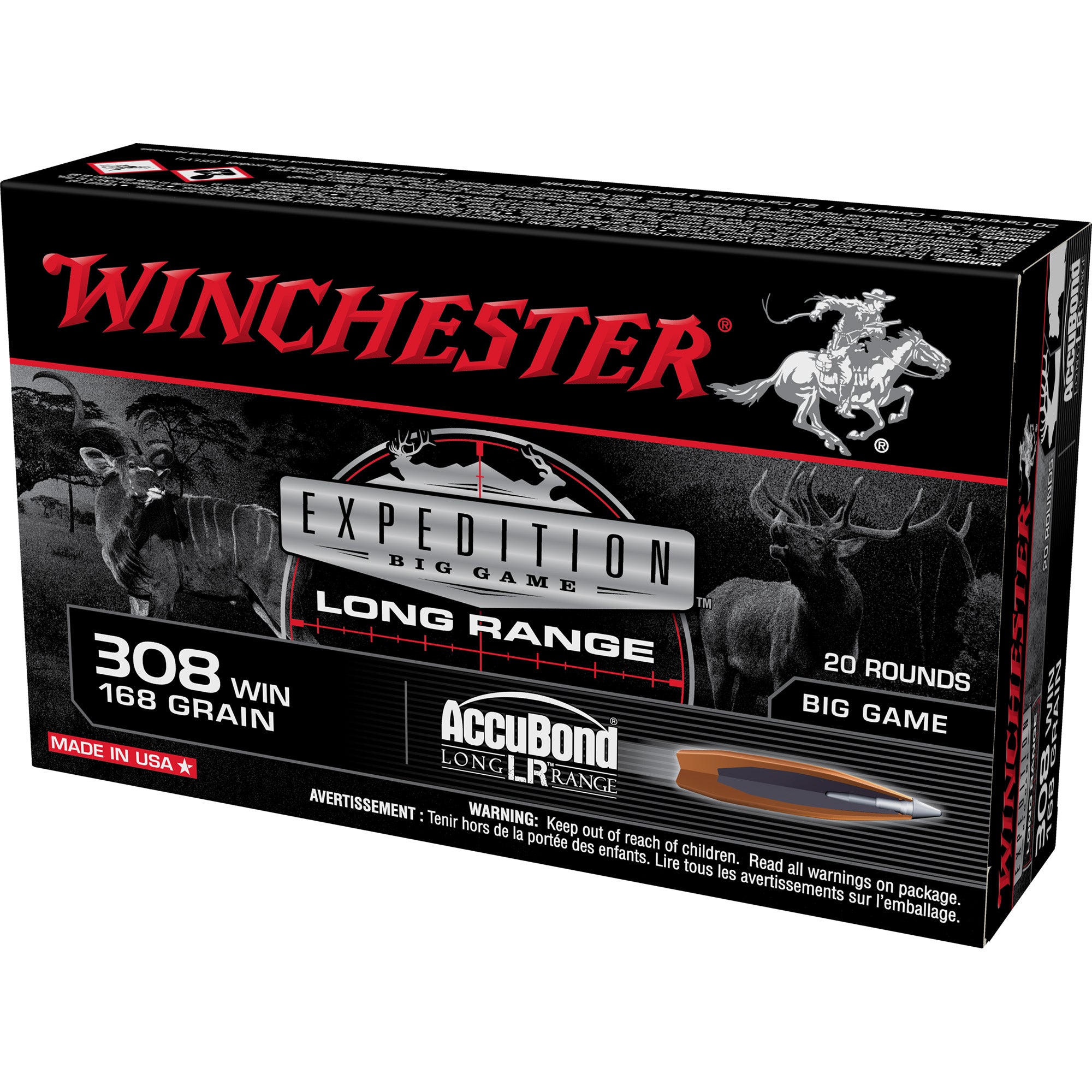 Winchester Expedition Big Game Nosler AccuBond Long-Range 168 Grain .308 Win / 7.62x51mm 2680 fps