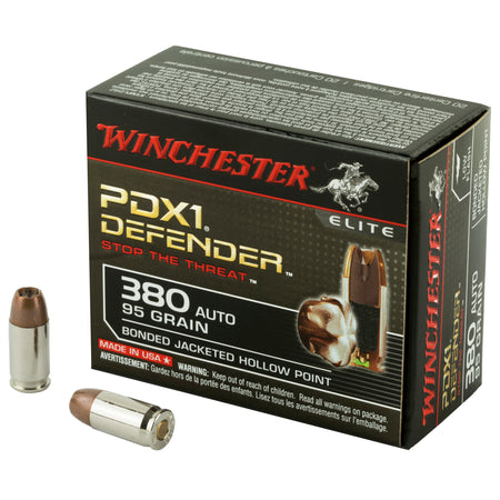 Winchester PDX1 Defender Elite Bonded Jacket Hollow Point 95 Grain .380 ACP/Auto 1000 fps