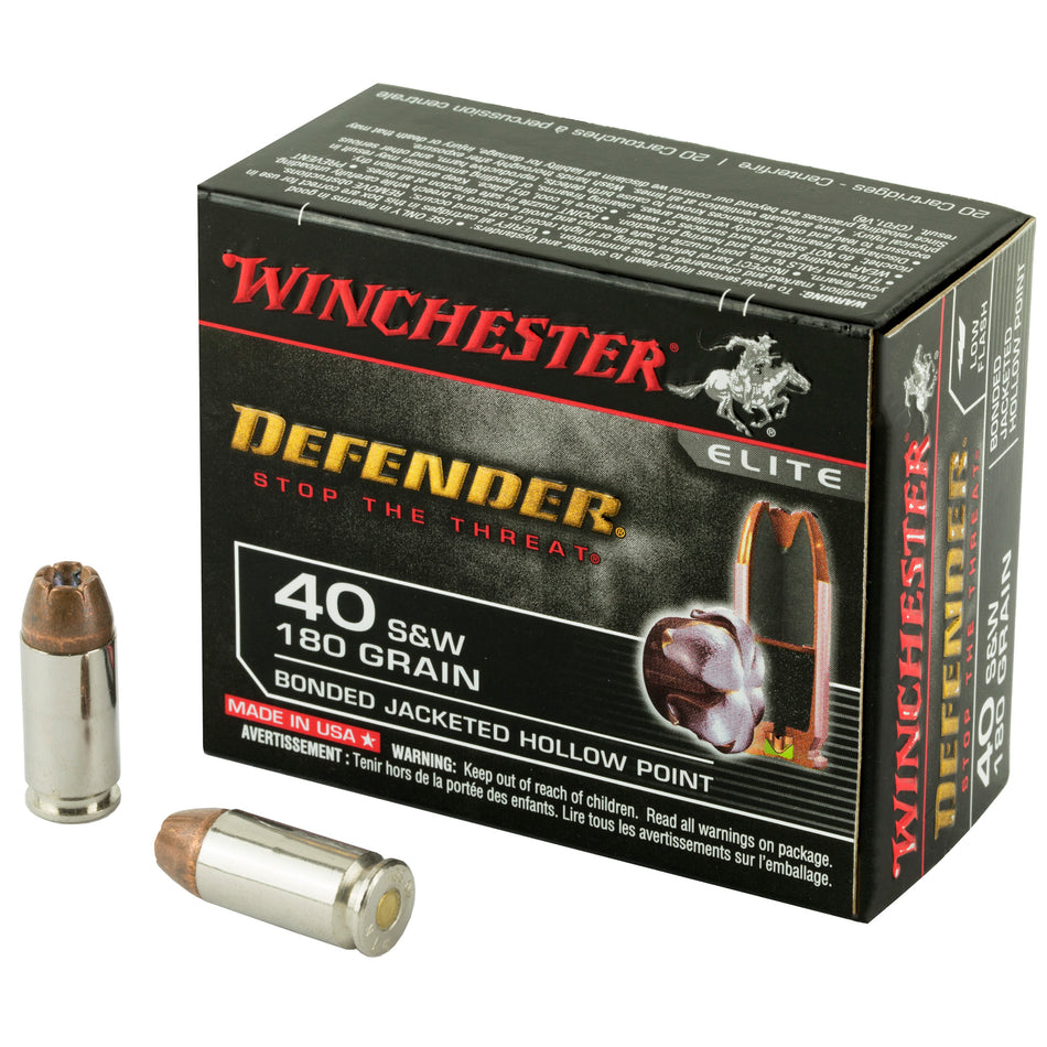 Winchester Defender Bonded Jacket Hollow Point 180 Grain .40 S&W 1140 fps