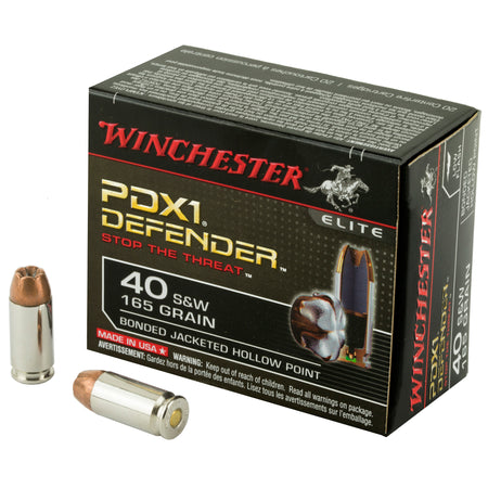 Winchester PDX1 Defender Bonded Jacket Hollow Point 165 Grain .40 S&W 1140 fps