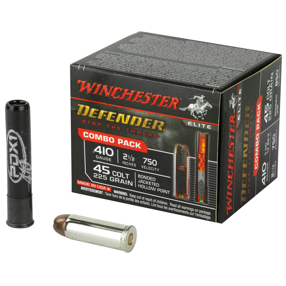 Winchester PDX1 Defender Combo JACKETED HOLLOW POINT / 3 Defense Discs + 12 BBs Shotgun Ammo .410 Bore 2.5 in 1 oz Slug / Buckshot
