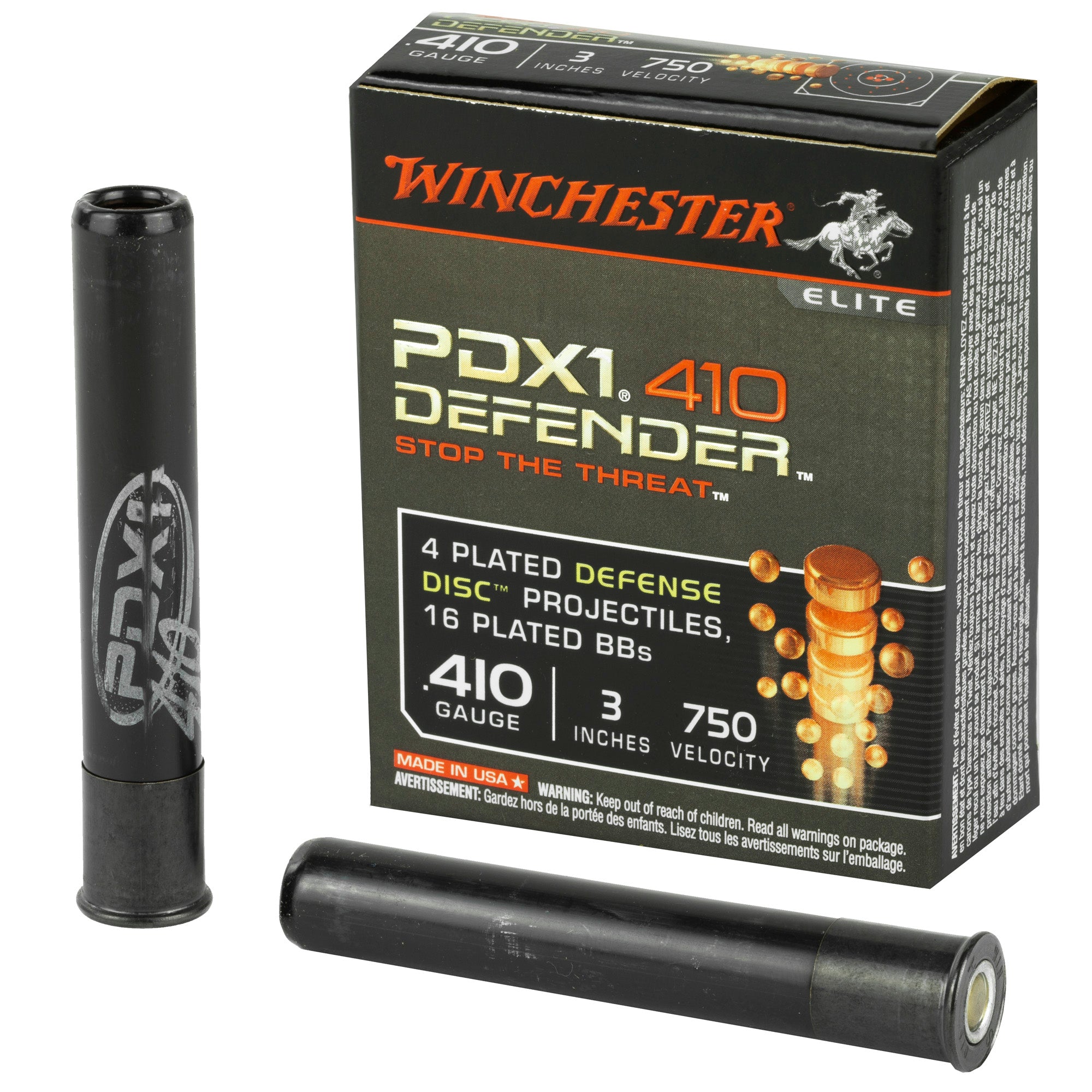 Winchester PDX1 Defender 4 Defense Discs/16 BB Pellets Combo Shotgun Ammo .410 Bore 3 in 1/3 oz Discs / BBs