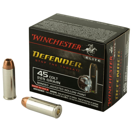 Winchester PDX1 Defender Elite Bonded Jacket Hollow Point 225 Grain .45 Long Colt 850 fps