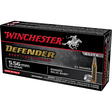 Winchester Defender 5.56x45mm NATO 64 grain Bonded Solid Base ammunition
