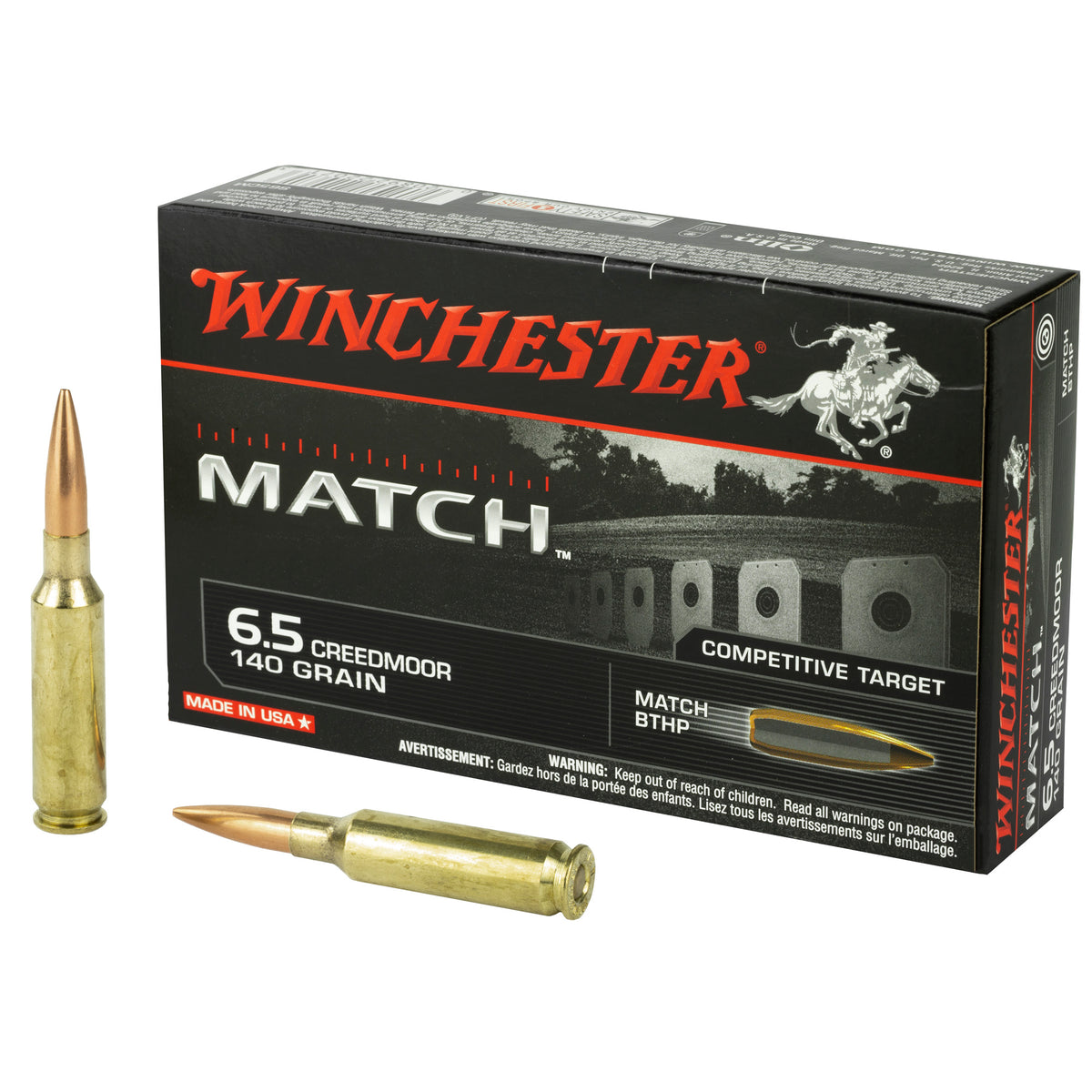 Winchester Match Sierra MatchKing Boat Tail Hollow Point 140 Grain 6.5mm Creedmoor 2710 fps