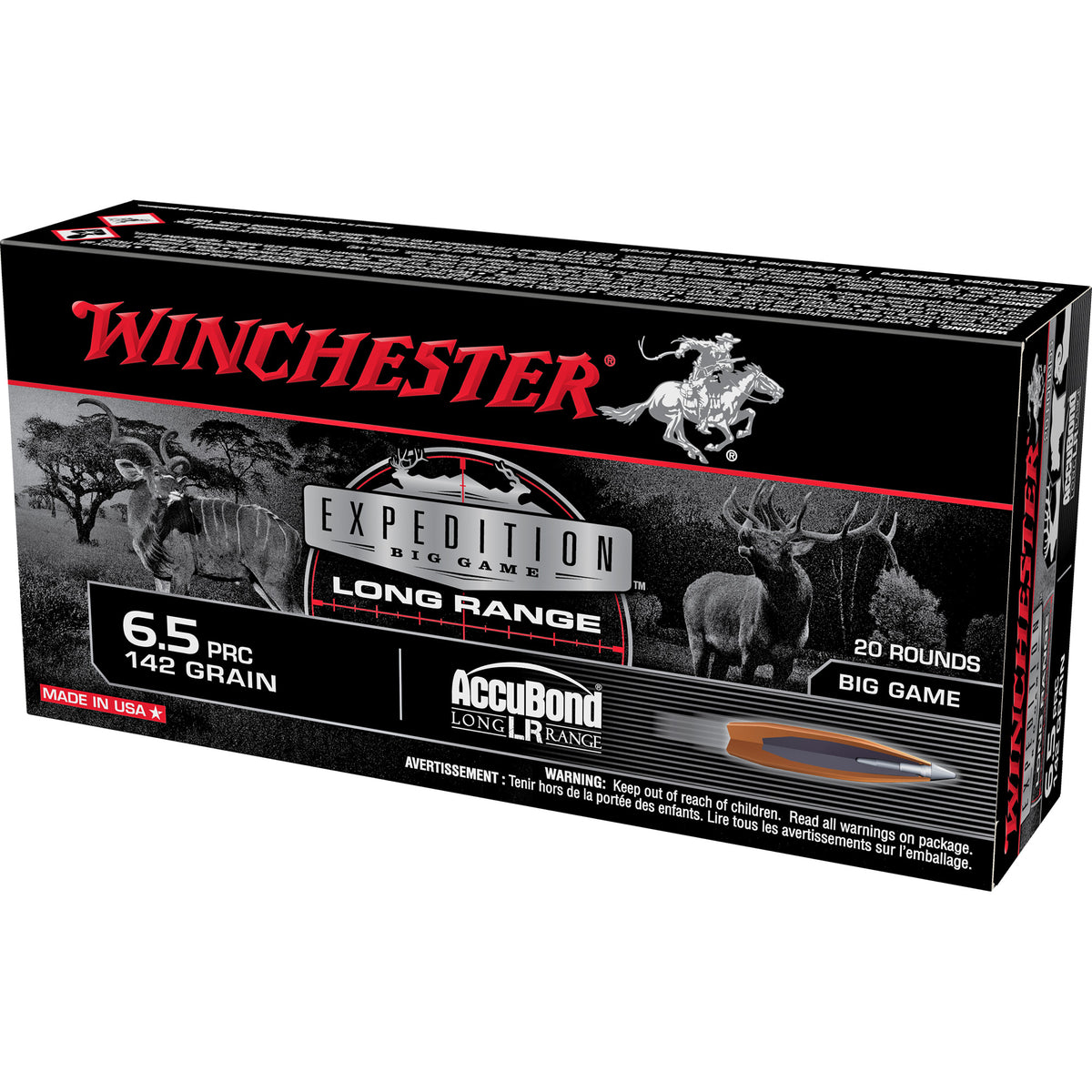 Winchester Expedition Big Game 6.5 PRC 142 grain Nosler AccuBond Long-Range ammunition