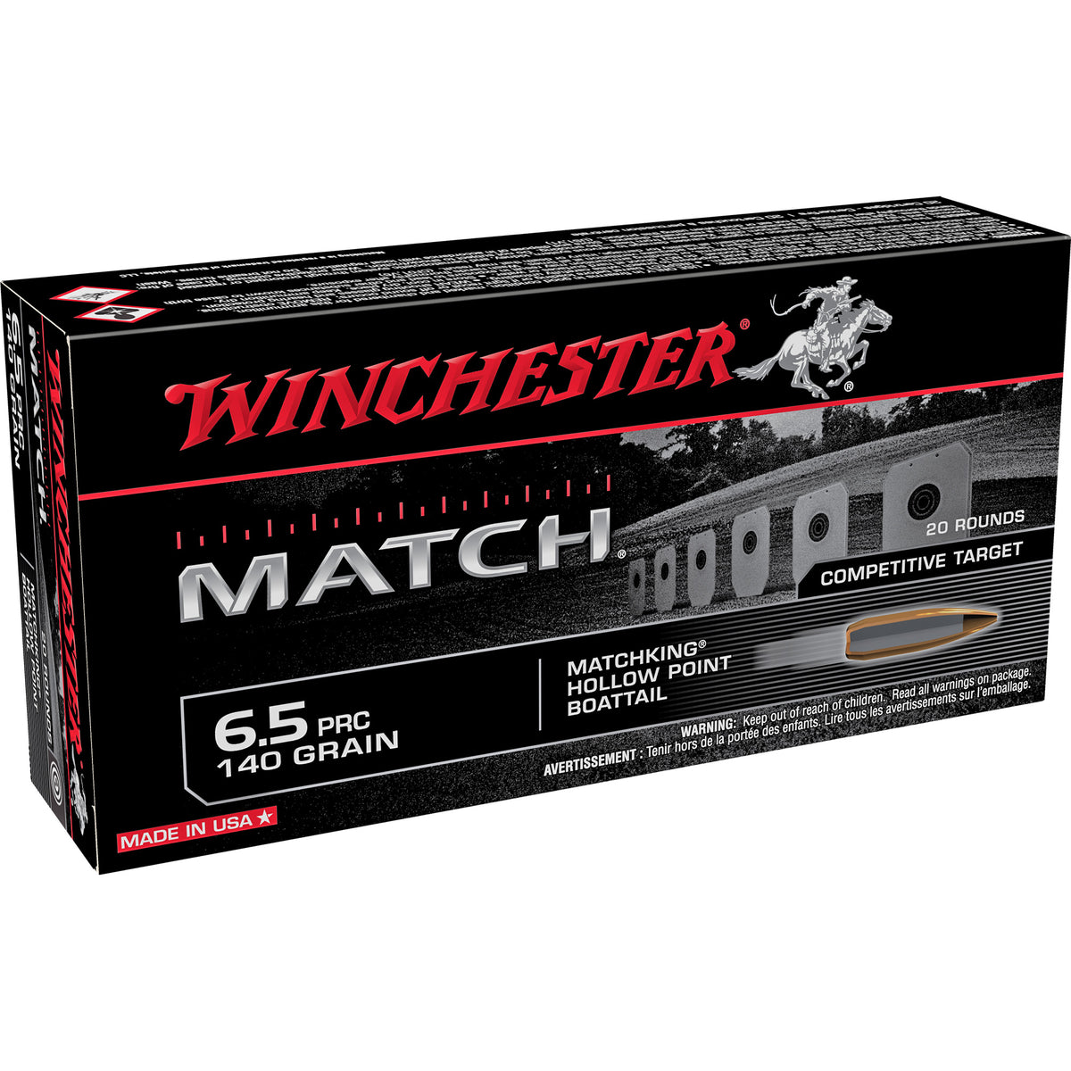 Winchester Match Sierra MatchKing Boat Tail Hollow Point 140 Grain 6.5 PRC 3030 fps
